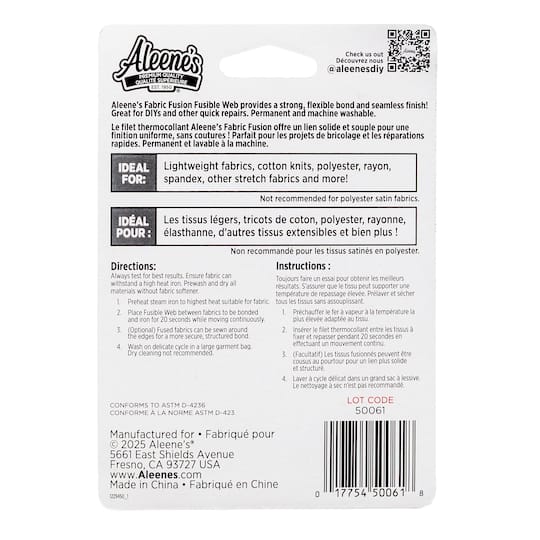 Aleene's® Fabric Fusion® White Lite Fusible Web
